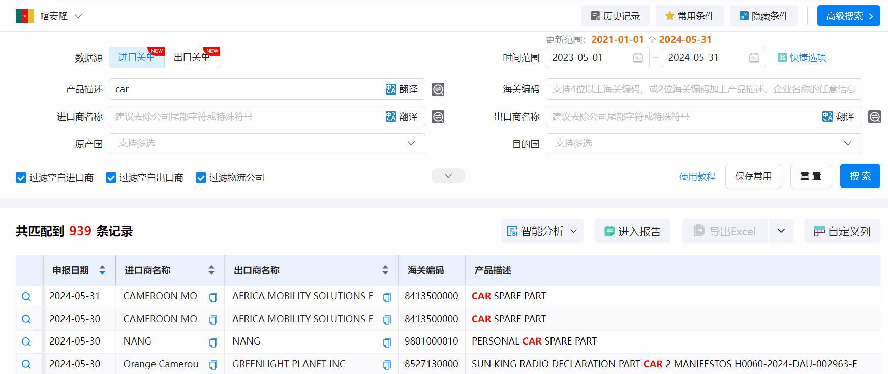 喀麦隆海关数据,海关数据,NO钱包官网海关数据 喀麦隆海关数据,海关数据,NO钱包官网海关数据
